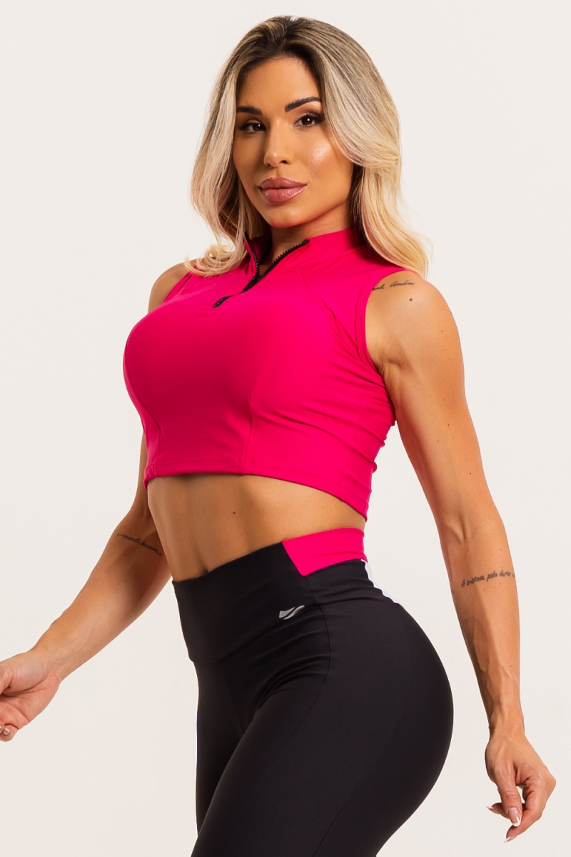 ZNG - SILVERSTONE PINK CROPPED TOP - BLU274 ZNG - SILVERSTONE PINK CROPPED TOP - BLU274