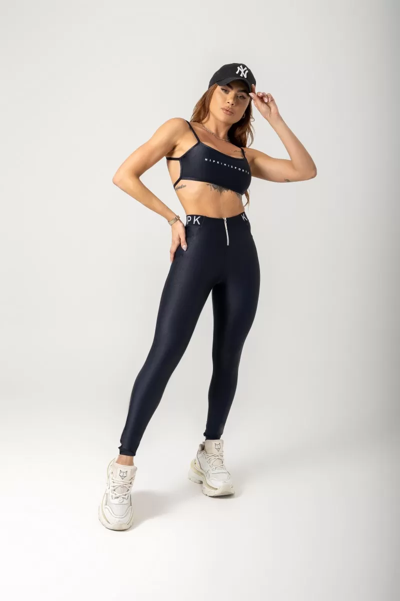 Hipkini - Black Era Gym Leggings with Zipper - 33330804