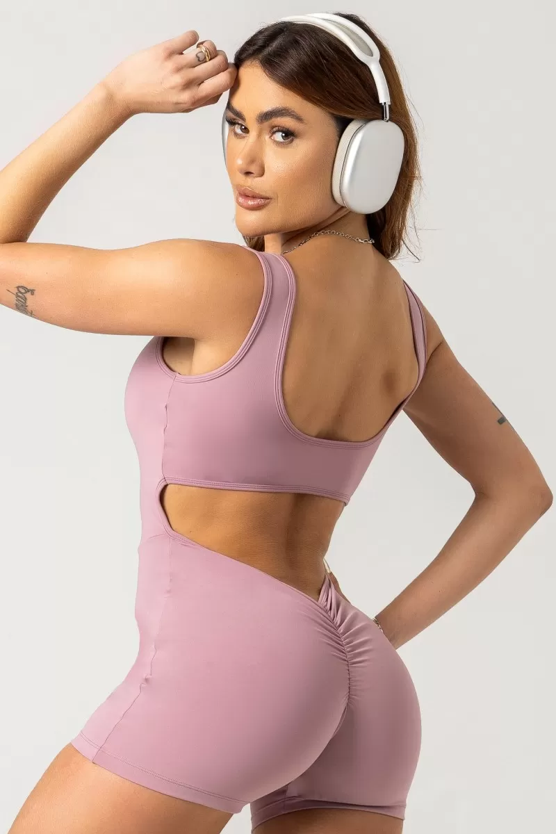 Hipkini - Gym Era Rose Gold Romper with Silk - 33330828 Hipkini - Gym Era Rose Gold Romper with Silk - 33330828
