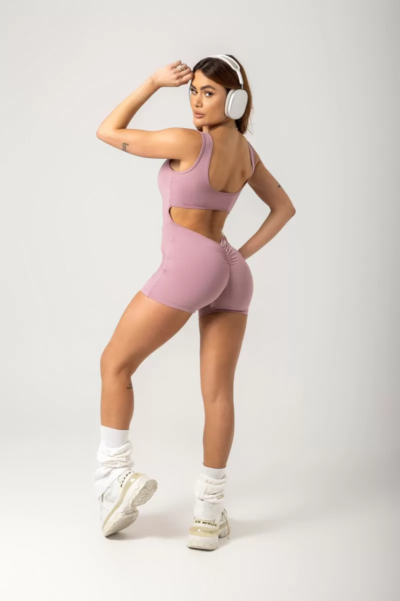 Hipkini - Gym Era Rose Gold Romper with Silk - 33330828 Hipkini - Gym Era Rose Gold Romper with Silk - 33330828