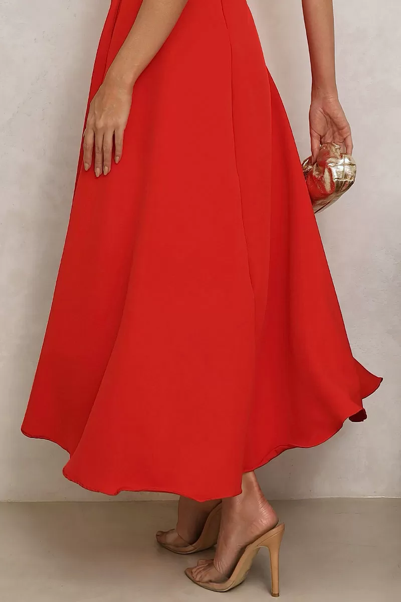 Miss Misses - Kátia Longuete Dress with Straps and Red Bows - 54421024