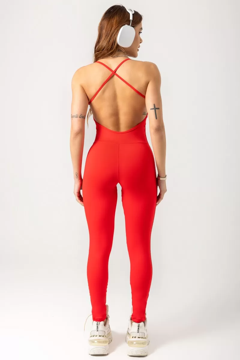 Hipkini - Red Gym Era Jumpsuit with silk - 33330811
