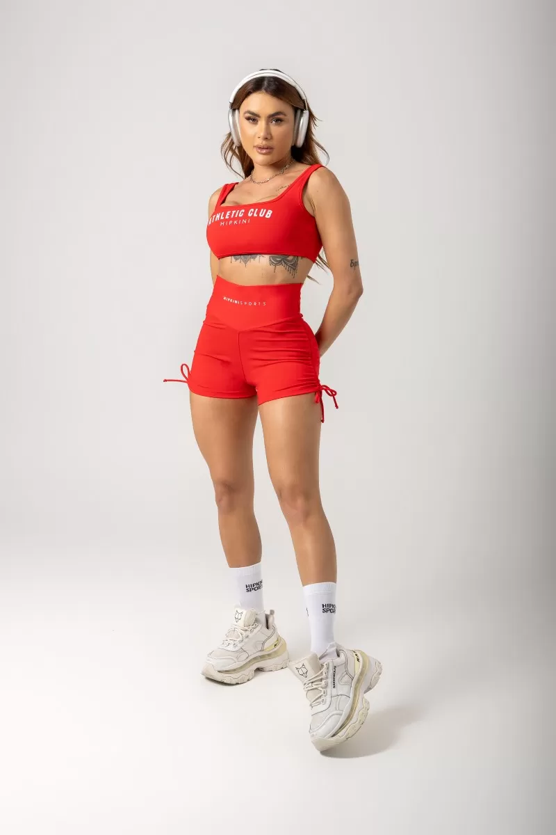 Hipkini - Red Era Gym Shorts with Tie - 33330814