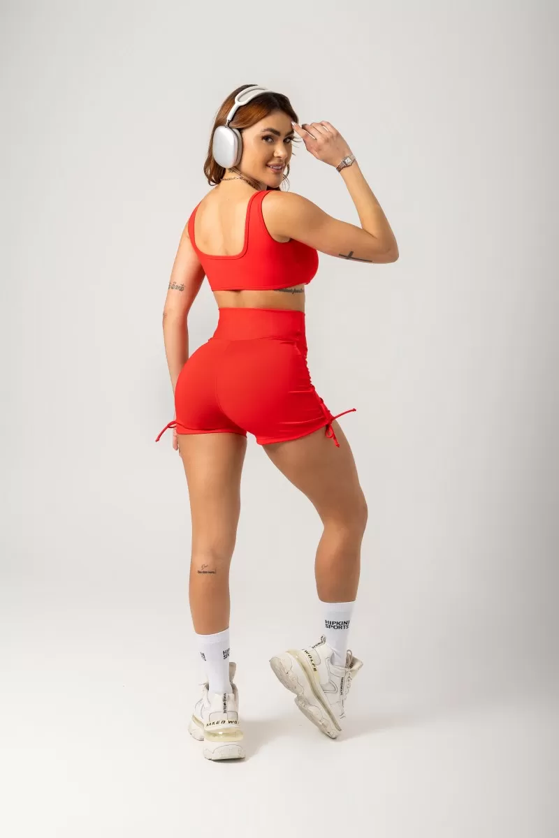 Hipkini - Red Era Gym Shorts with Tie - 33330814
