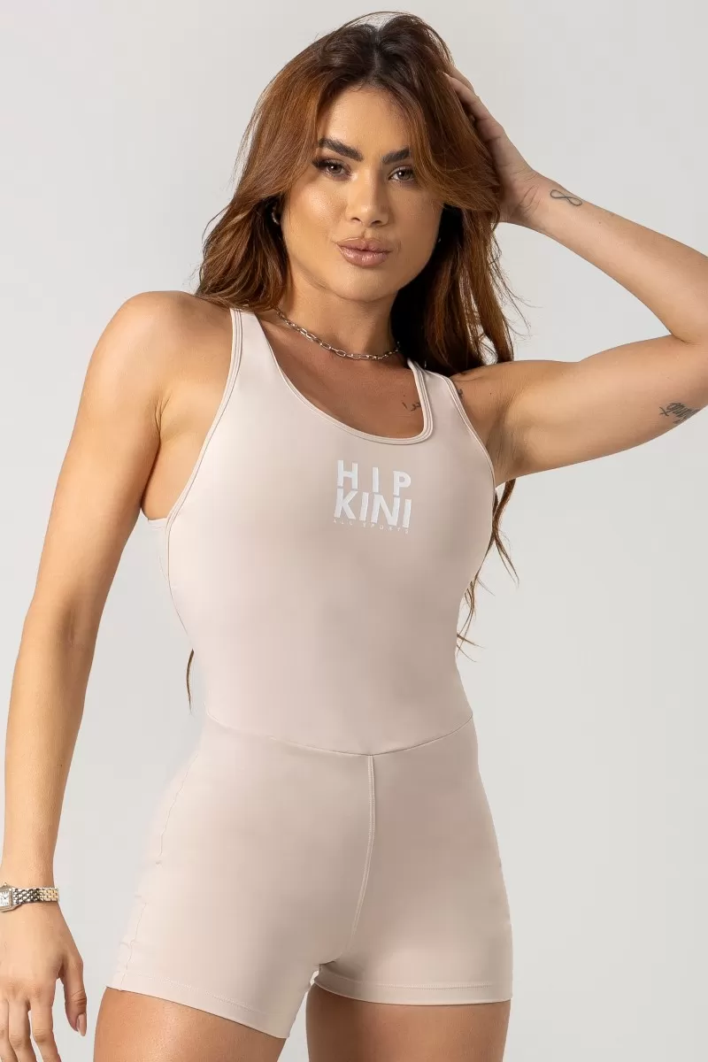 Hipkini - Gym Era Cream Romper with Silk - 33330821