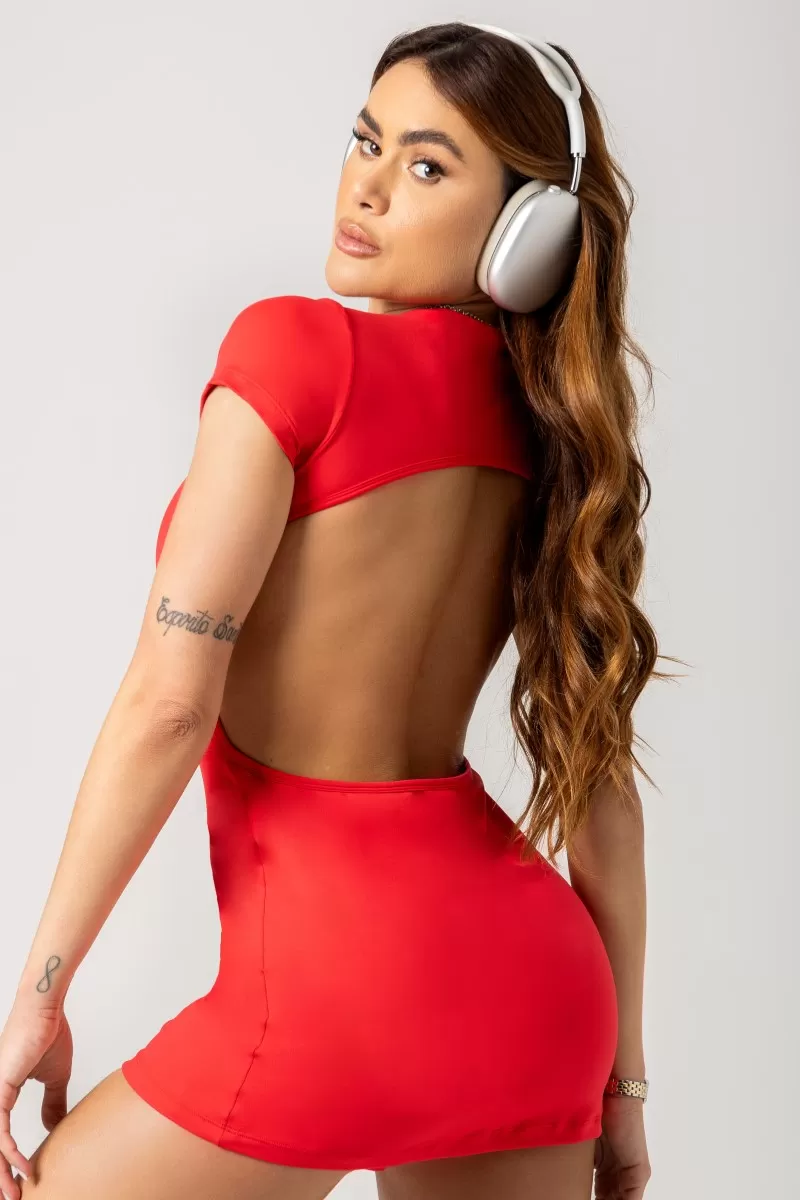 Hipkini - Red Era Gym Dress Short Sleeve with Shorts - 33330815