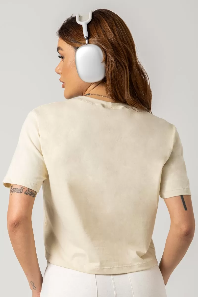 Hipkini - Gym Era Cream Cropped Shirt with Silk - 33330825