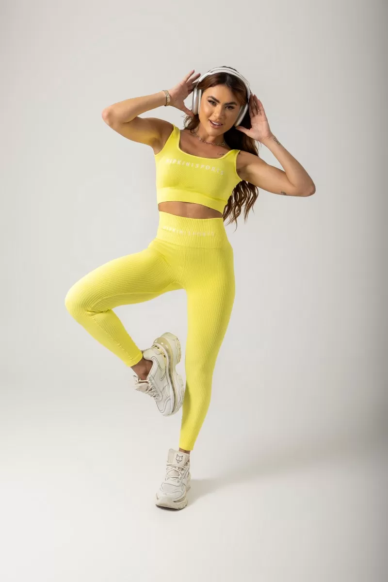 Hipkini - Seamless Gym Era Textured Yellow Leggings - 33330990 Hipkini - Seamless Gym Era Textured Yellow Leggings - 33330990