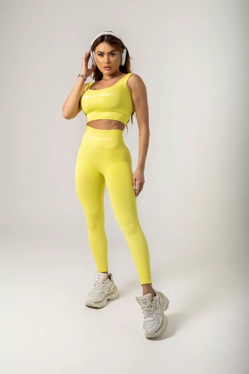 Hipkini - Seamless Gym Era Textured Yellow Leggings - 33330990 Hipkini - Seamless Gym Era Textured Yellow Leggings - 33330990