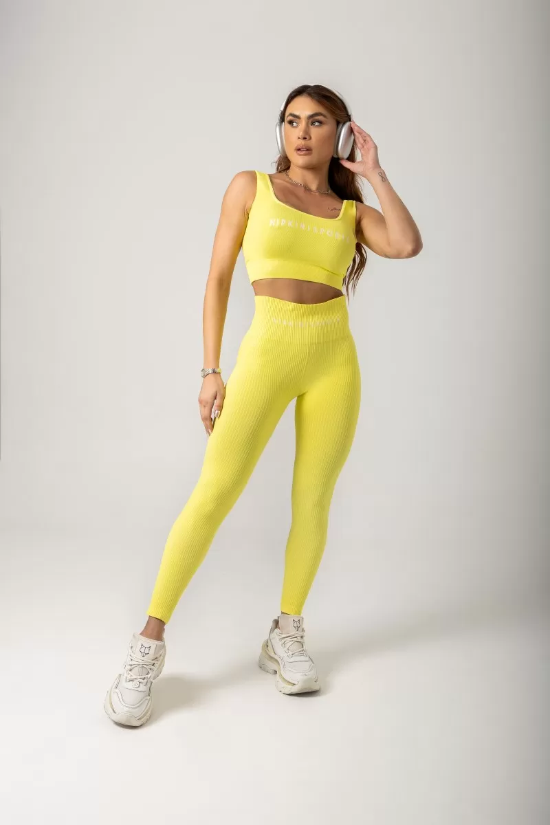 Hipkini - Seamless Gym Era Textured Yellow Leggings - 33330990 Hipkini - Seamless Gym Era Textured Yellow Leggings - 33330990