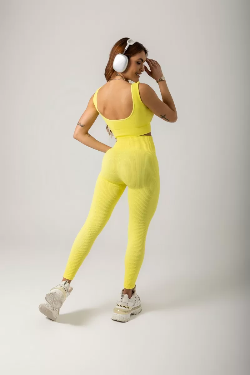 Hipkini - Seamless Gym Era Textured Yellow Leggings - 33330990 Hipkini - Seamless Gym Era Textured Yellow Leggings - 33330990