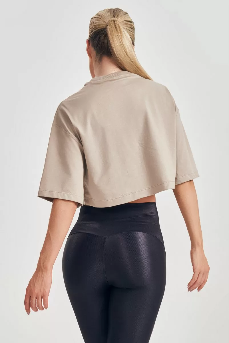 Lets Gym - Nude Oversized Crop Top - 2552ND Lets Gym - Nude Oversized Crop Top - 2552ND