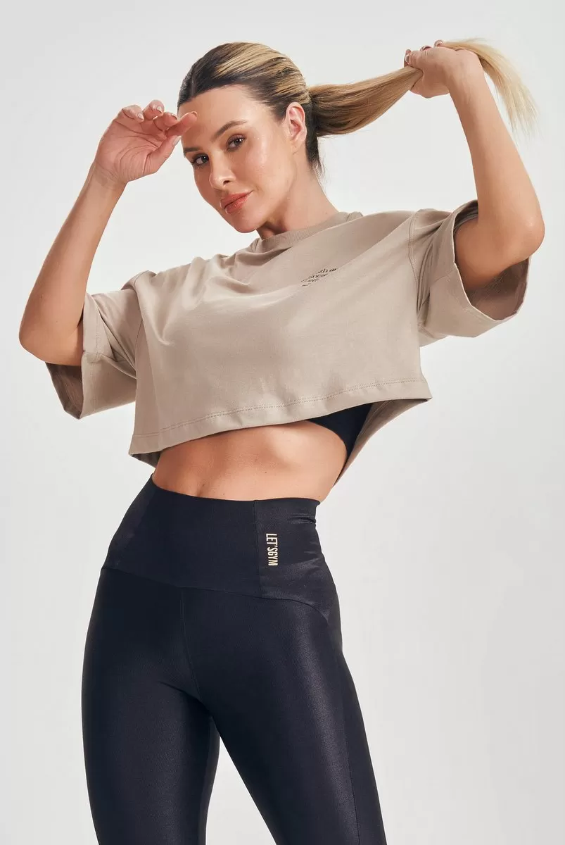 Lets Gym - Nude Oversized Crop Top - 2552ND Lets Gym - Nude Oversized Crop Top - 2552ND