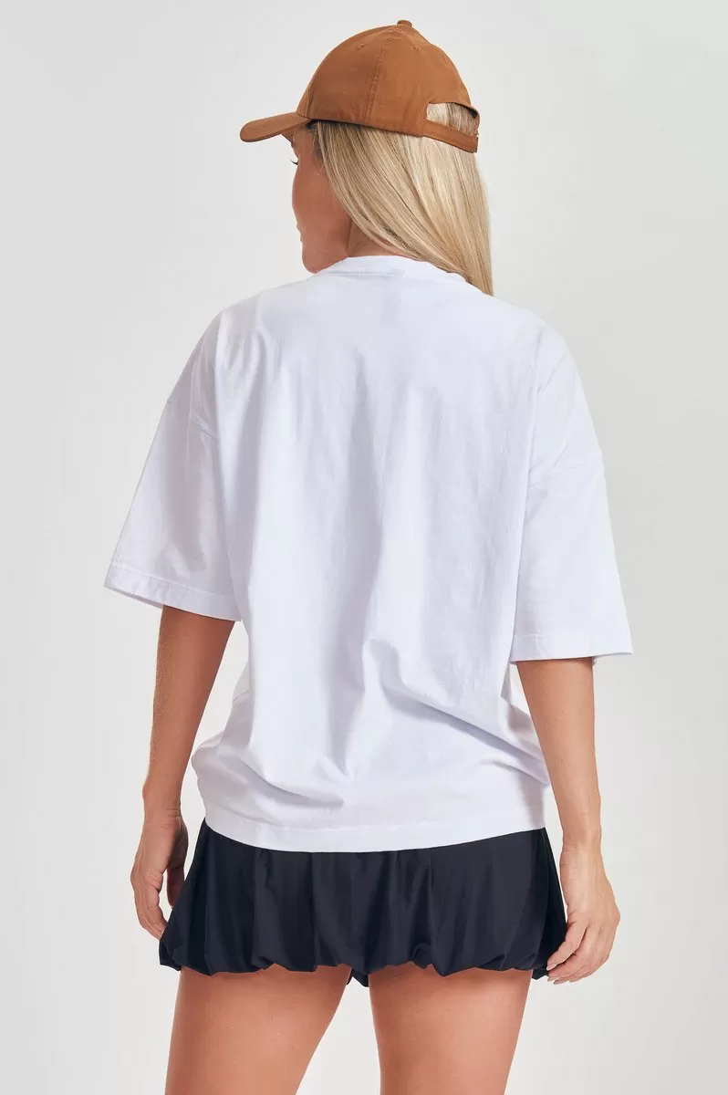Lets Gym - Oversized Start White T-Shirt - 2553BR Lets Gym - Oversized Start White T-Shirt - 2553BR
