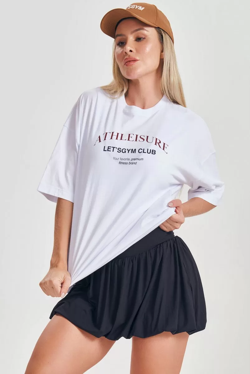Lets Gym - Oversized Start White T-Shirt - 2553BR Lets Gym - Oversized Start White T-Shirt - 2553BR