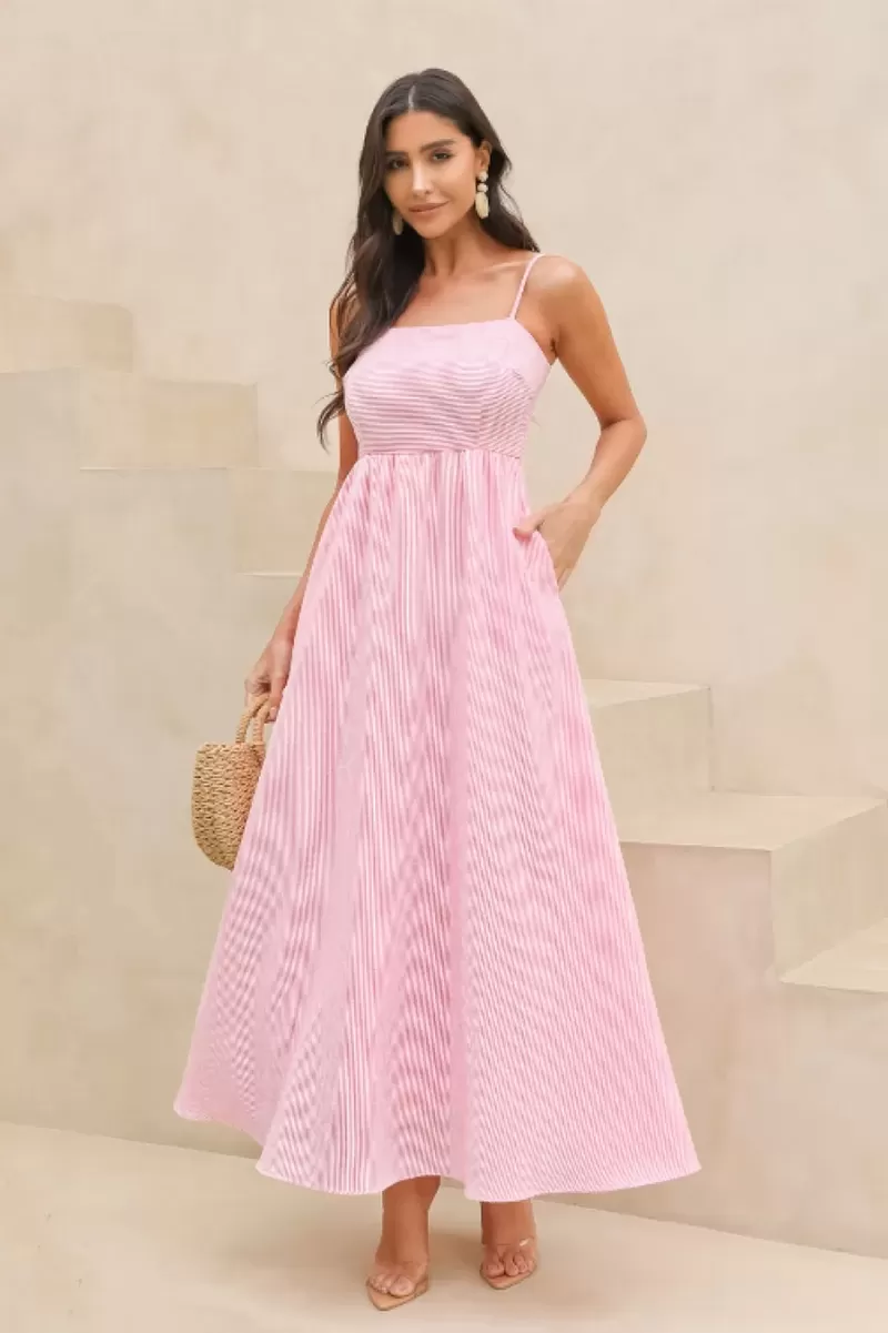 Dot Clothing - Dress Dot Clothing Mirabel Longuete Striped Pink - 2550ROSA Dot Clothing - Dress Dot Clothing Mirabel Longuete Striped Pink - 2550ROSA