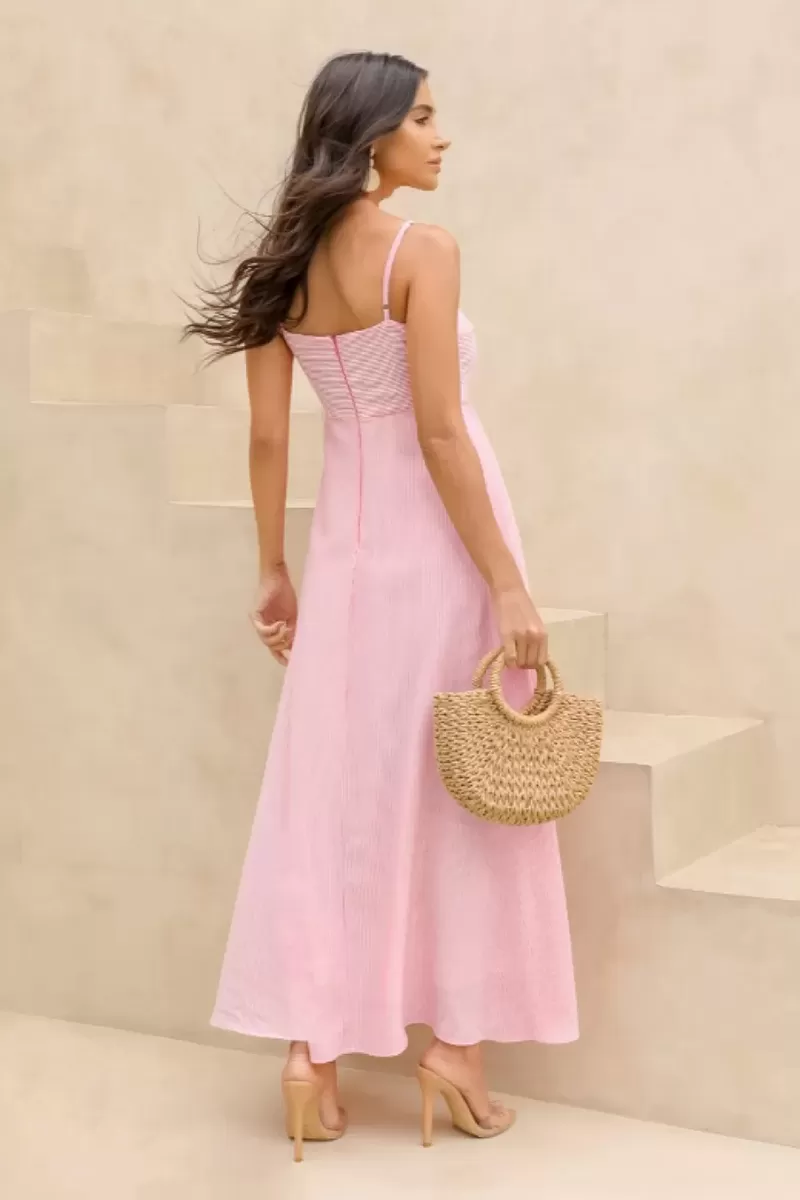 Dot Clothing - Dress Dot Clothing Mirabel Longuete Striped Pink - 2550ROSA Dot Clothing - Dress Dot Clothing Mirabel Longuete Striped Pink - 2550ROSA