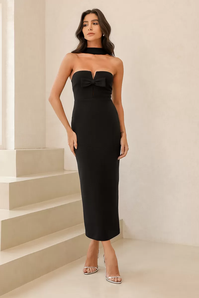 Dot Clothing - Dress Dot Clothing Serena Midi Chocker Black - 2545PRETO