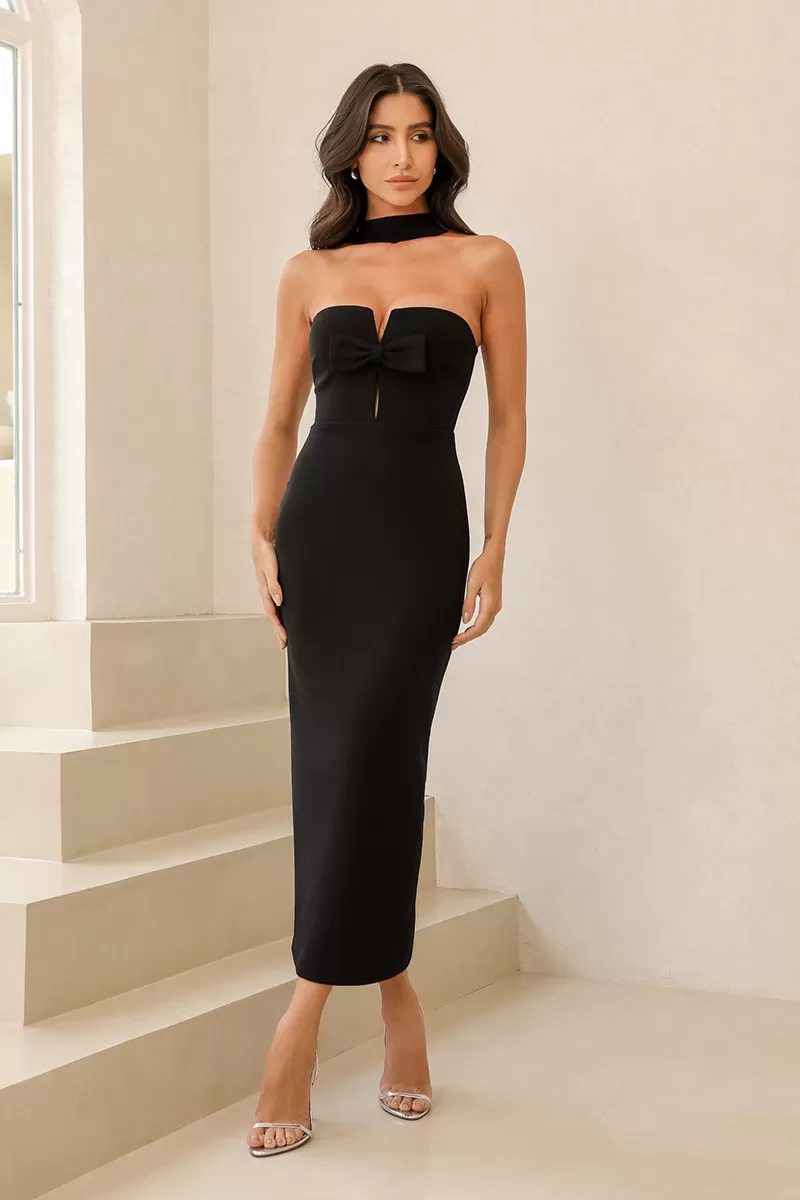 Dot Clothing - Dress Dot Clothing Serena Midi Chocker Black - 2545PRETO Dot Clothing - Dress Dot Clothing Serena Midi Chocker Black - 2545PRETO