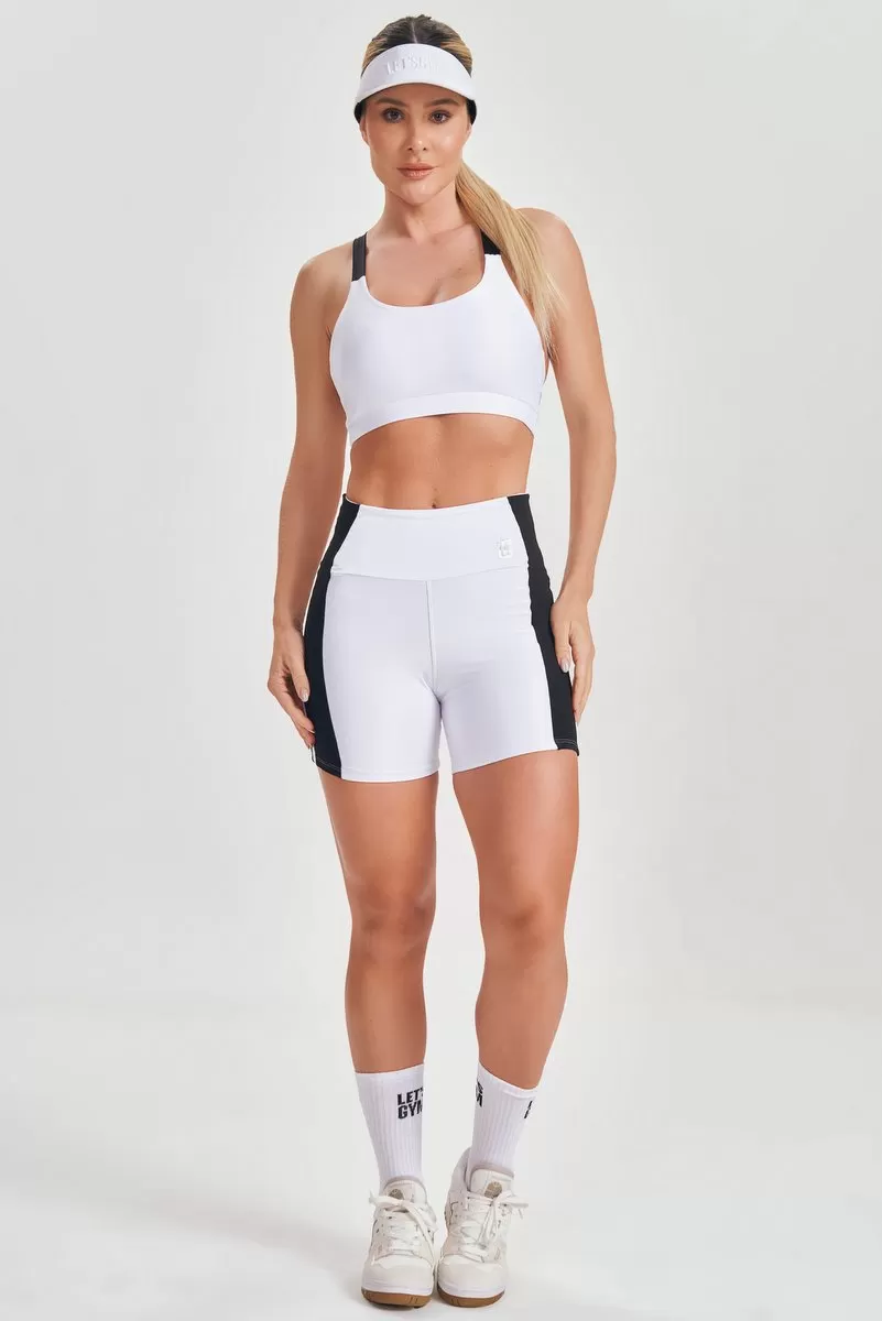 Lets Gym - White Flex Shorts - 2530BR Lets Gym - White Flex Shorts - 2530BR