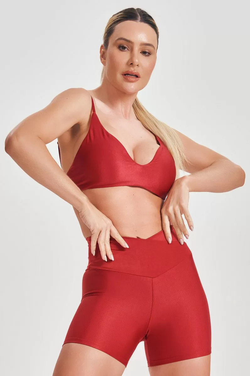 Lets Gym - Red Just Swim Top - 2554VM