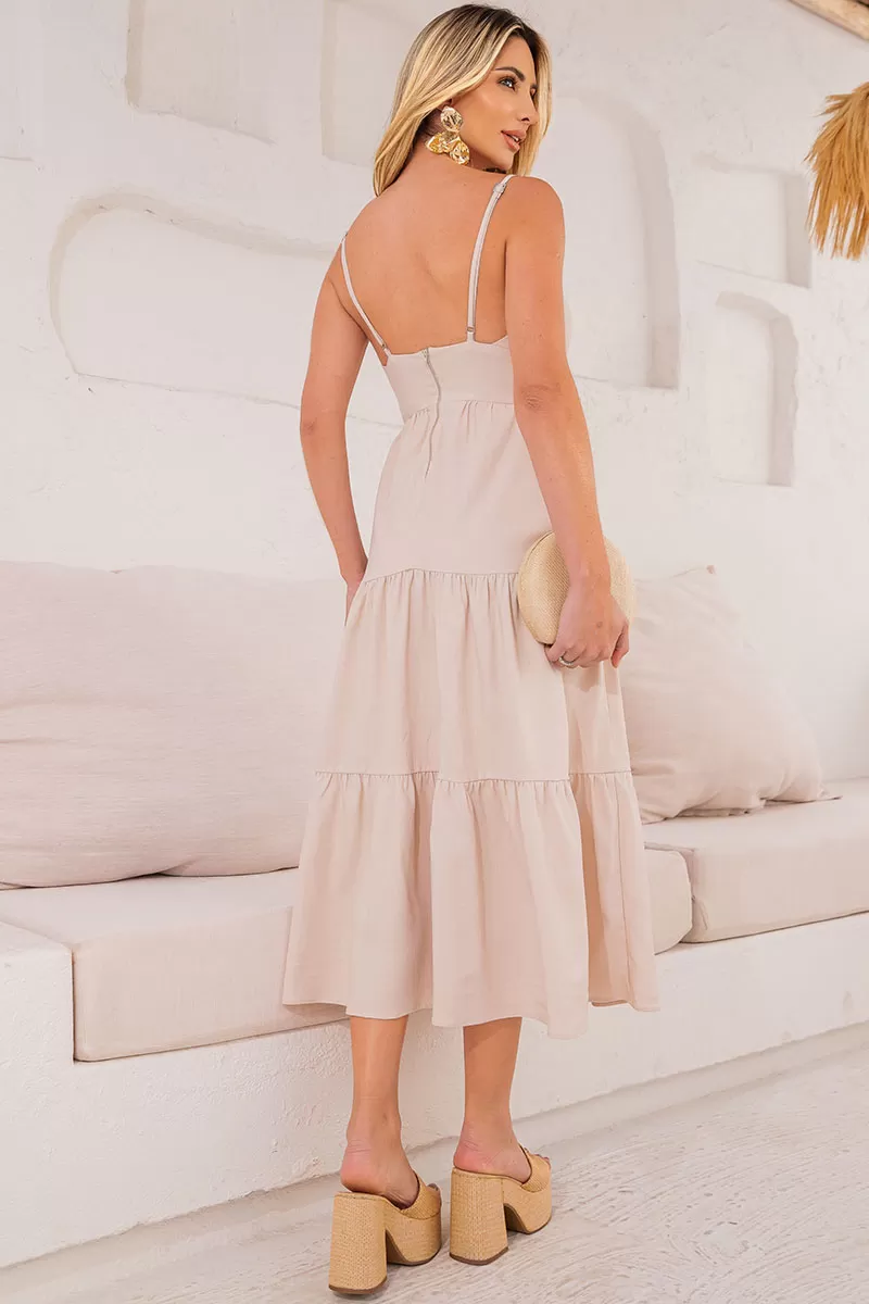 Miss Misses - Rafaela Dress With Beige Bulge Top - 54394215 Miss Misses - Rafaela Dress With Beige Bulge Top - 54394215