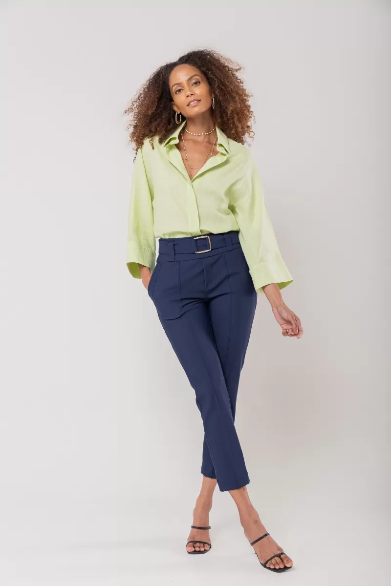 Hidrogênio - MG BAT LINEN MIXED LIGHT GREEN OVERSIZED SHIRT - 20127462 Hidrogênio - MG BAT LINEN MIXED LIGHT GREEN OVERSIZED SHIRT - 20127462