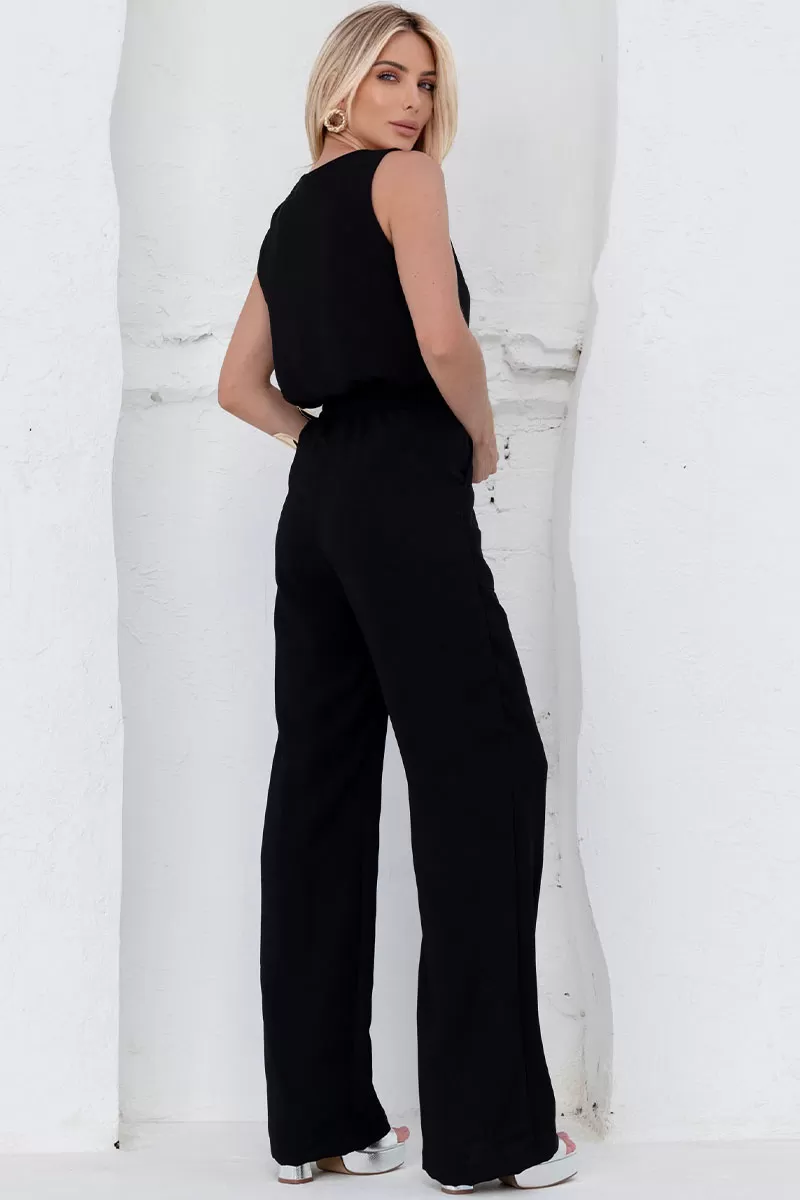 Miss Misses - Valquiria Pants with Elastic Waistband and Pocket in Black - 54434001 Miss Misses - Valquiria Pants with Elastic Waistband and Pocket in Black - 54434001