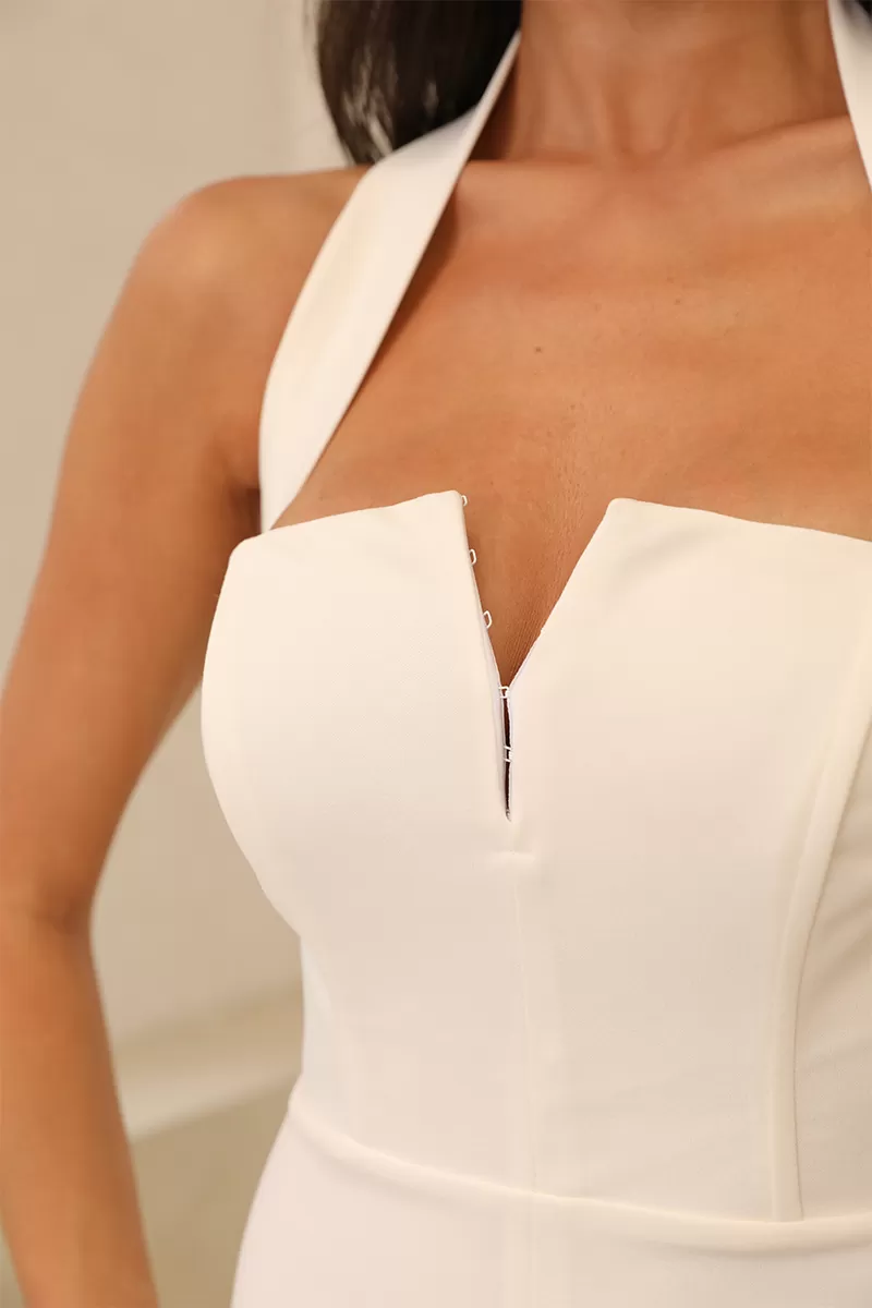 Dot Clothing - Dress Dot Clothing Midi Heloisa Halter Off White - 2543OFF