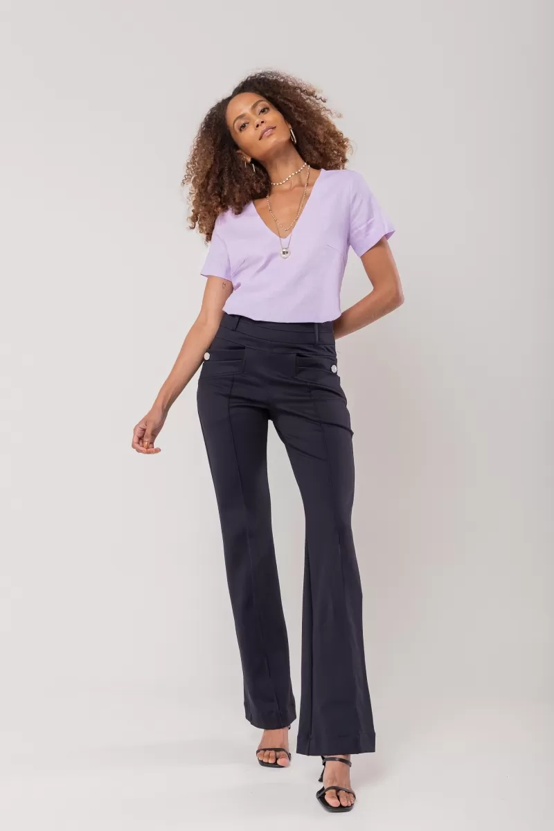 Hidrogênio - FLARE PANTS WITH BLACKBERRY LAPELS - 20123001 Hidrogênio - FLARE PANTS WITH BLACKBERRY LAPELS - 20123001