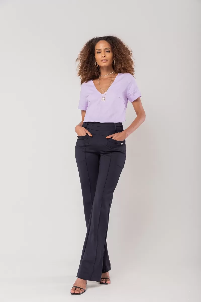 Hidrogênio - FLARE PANTS WITH BLACKBERRY LAPELS - 20123001 Hidrogênio - FLARE PANTS WITH BLACKBERRY LAPELS - 20123001