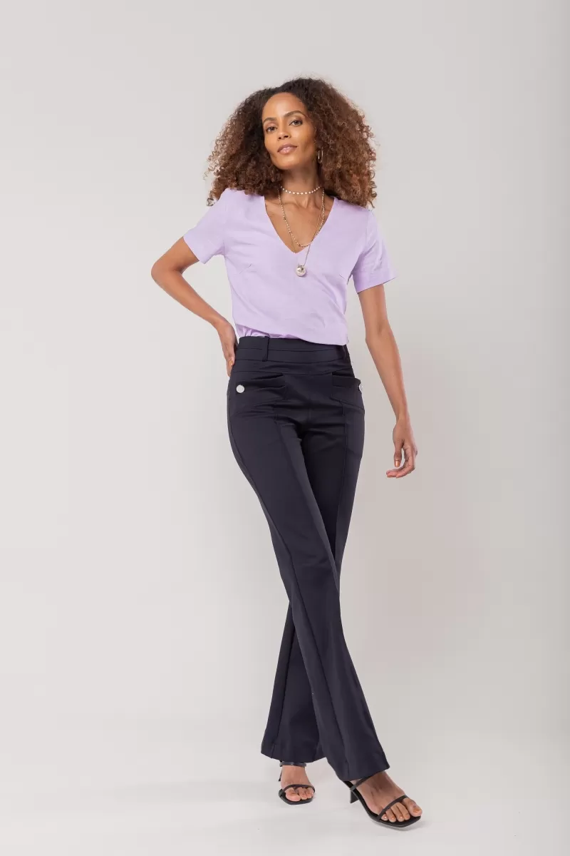 Hidrogênio - FLARE PANTS WITH BLACKBERRY LAPELS - 20123001 Hidrogênio - FLARE PANTS WITH BLACKBERRY LAPELS - 20123001