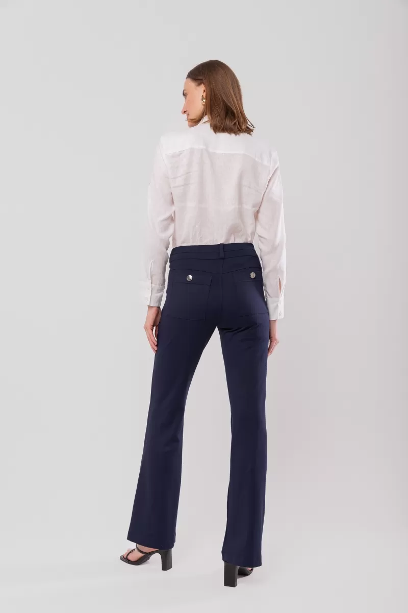 Hidrogênio - FLARE PANTS WITH NAVY BLACKBERRY LAPELS - 20123004 Hidrogênio - FLARE PANTS WITH NAVY BLACKBERRY LAPELS - 20123004