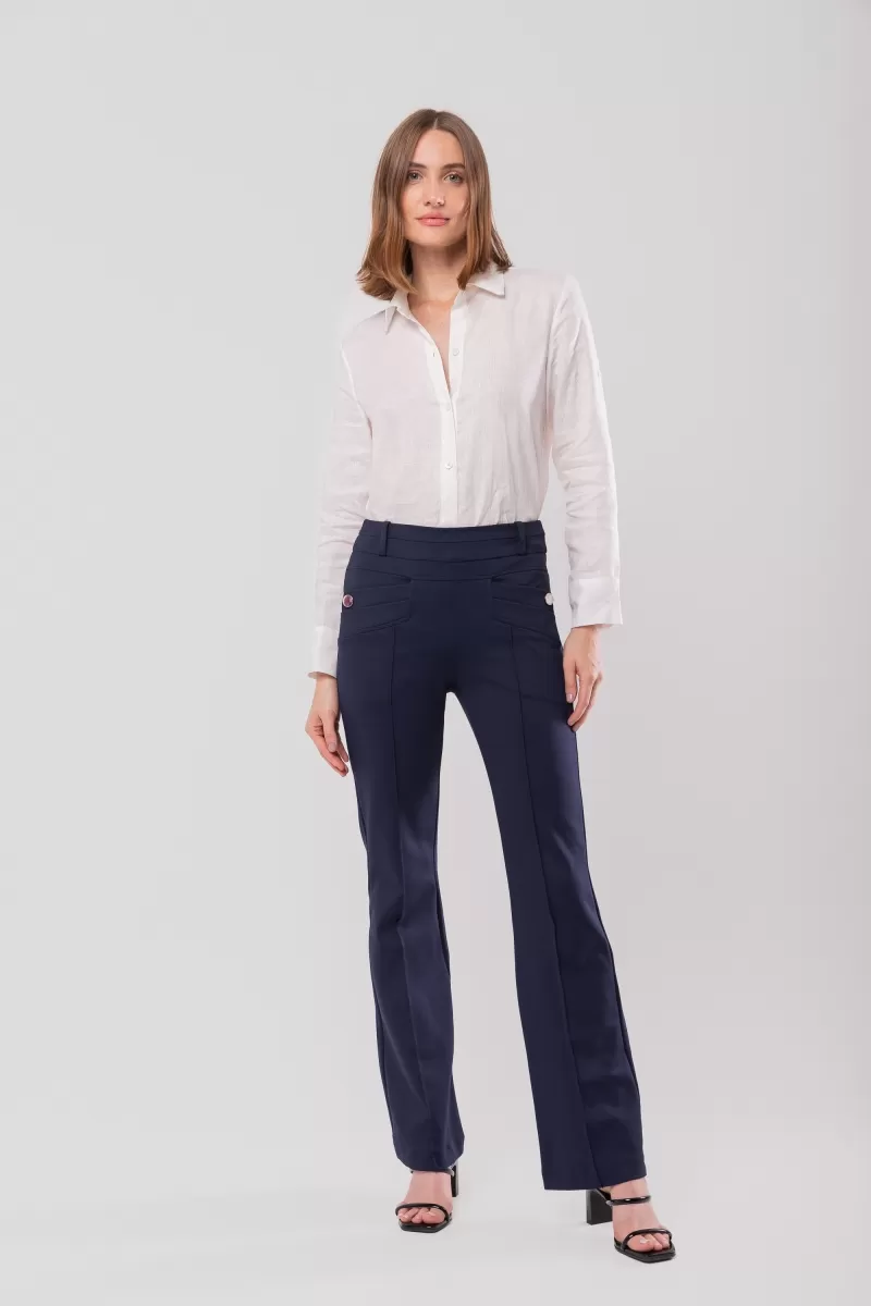 Hidrogênio - FLARE PANTS WITH NAVY BLACKBERRY LAPELS - 20123004 Hidrogênio - FLARE PANTS WITH NAVY BLACKBERRY LAPELS - 20123004