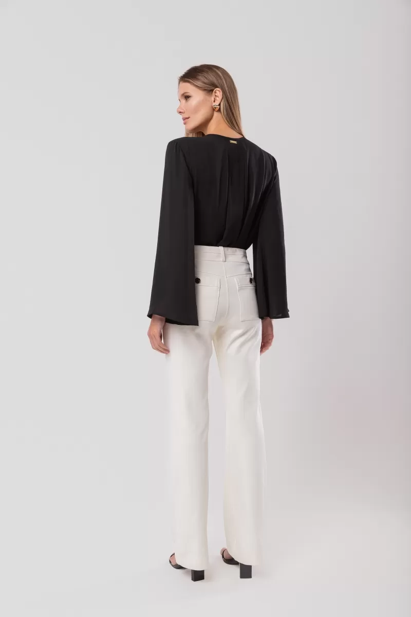 Hidrogênio - FLARE PANTS WITH LAPELS AMORA OFF WHITE - 20123018 Hidrogênio - FLARE PANTS WITH LAPELS AMORA OFF WHITE - 20123018