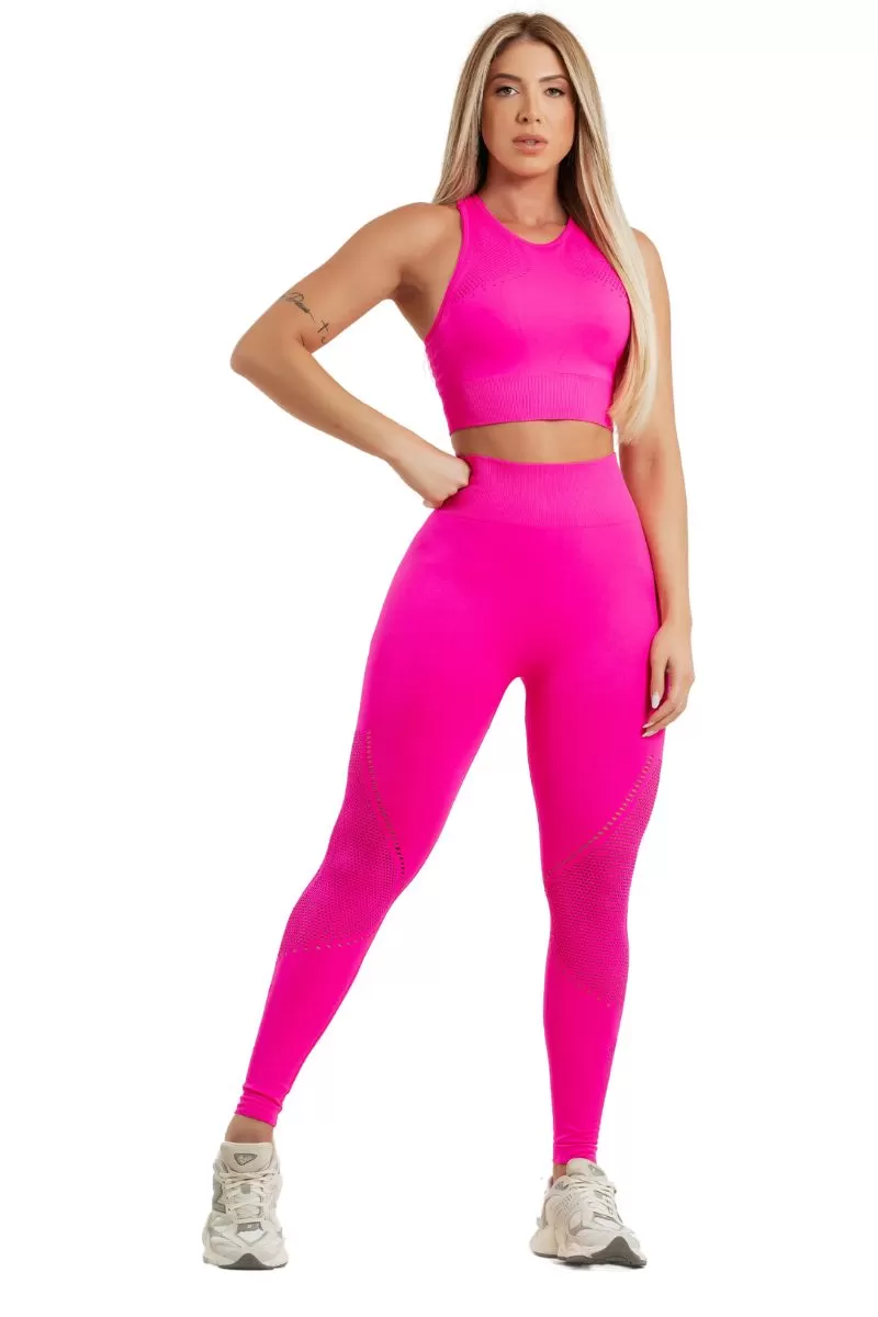 Garotafit - Seamless Nina Pink Set - FCS370DF