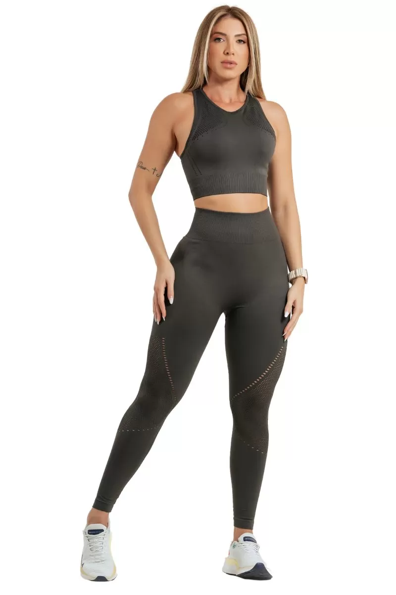 Garotafit - Nina Chumbo Seamless Set - FCS370CC