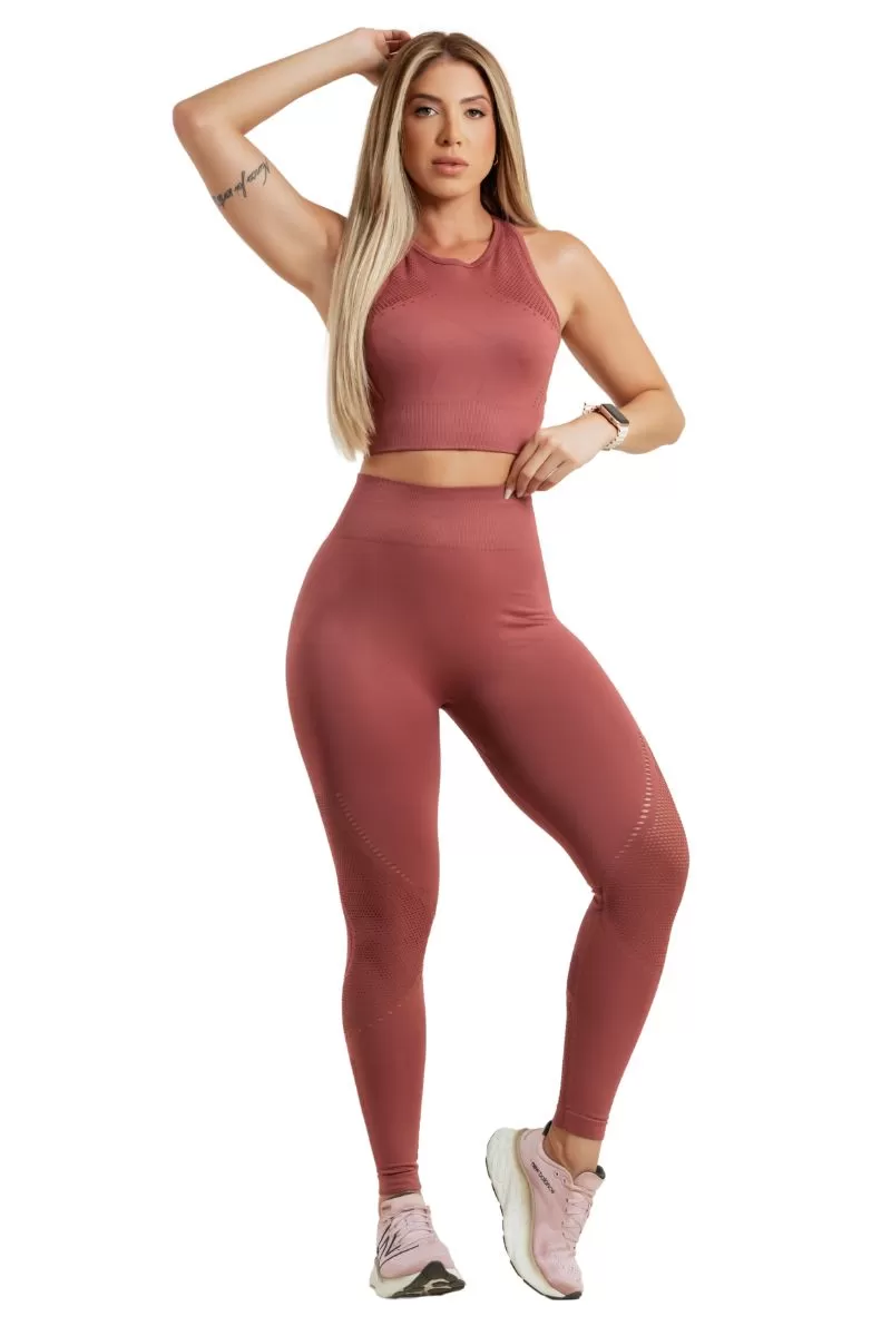 Garotafit - Nina Brown Seamless Set - FCS370M