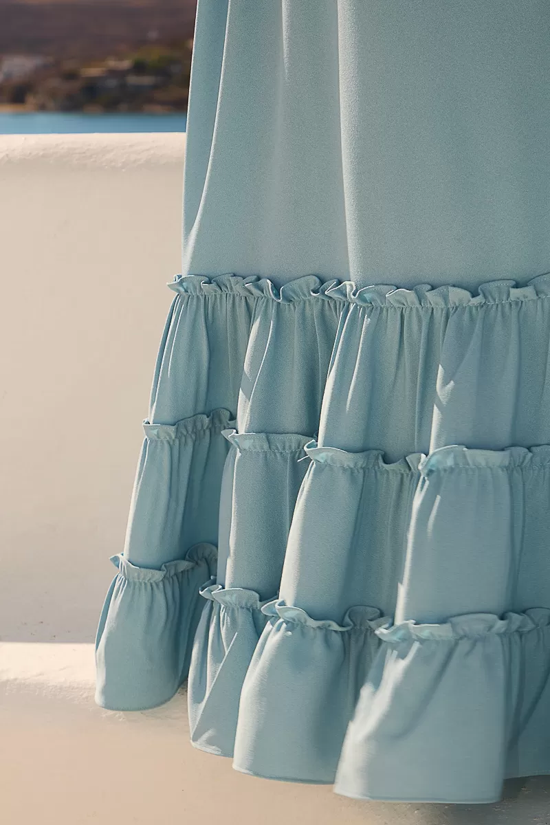Dot Clothing - Dot Clothing Long Karina Light Blue Dress - 2546AZUL Dot Clothing - Dot Clothing Long Karina Light Blue Dress - 2546AZUL