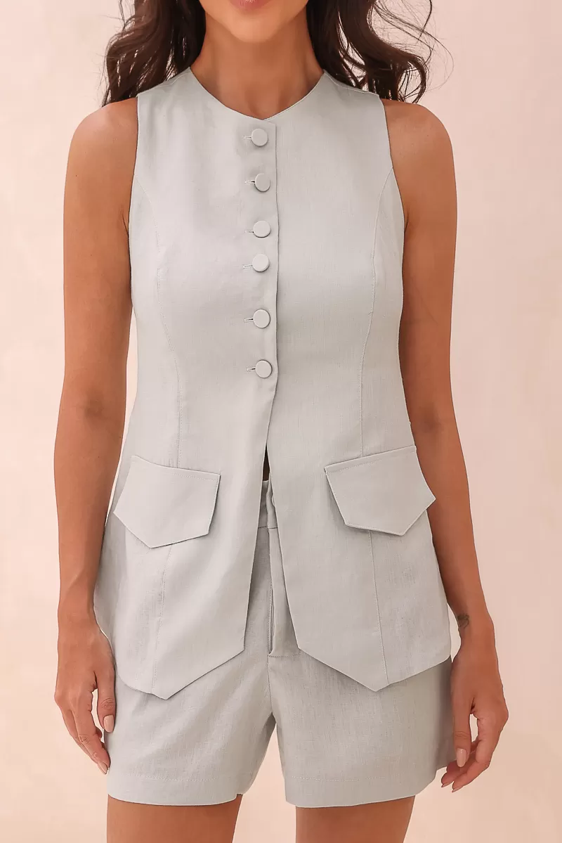 Dot Clothing - Dot Clothing Fabi Linen Gray Set - 2553CINZA Dot Clothing - Dot Clothing Fabi Linen Gray Set - 2553CINZA