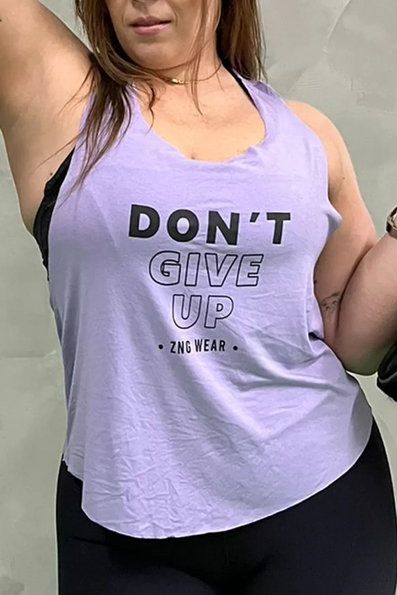 ZNG - DONT GIVE UP PURPLE TANK TOP - BLU401 ZNG - DONT GIVE UP PURPLE TANK TOP - BLU401