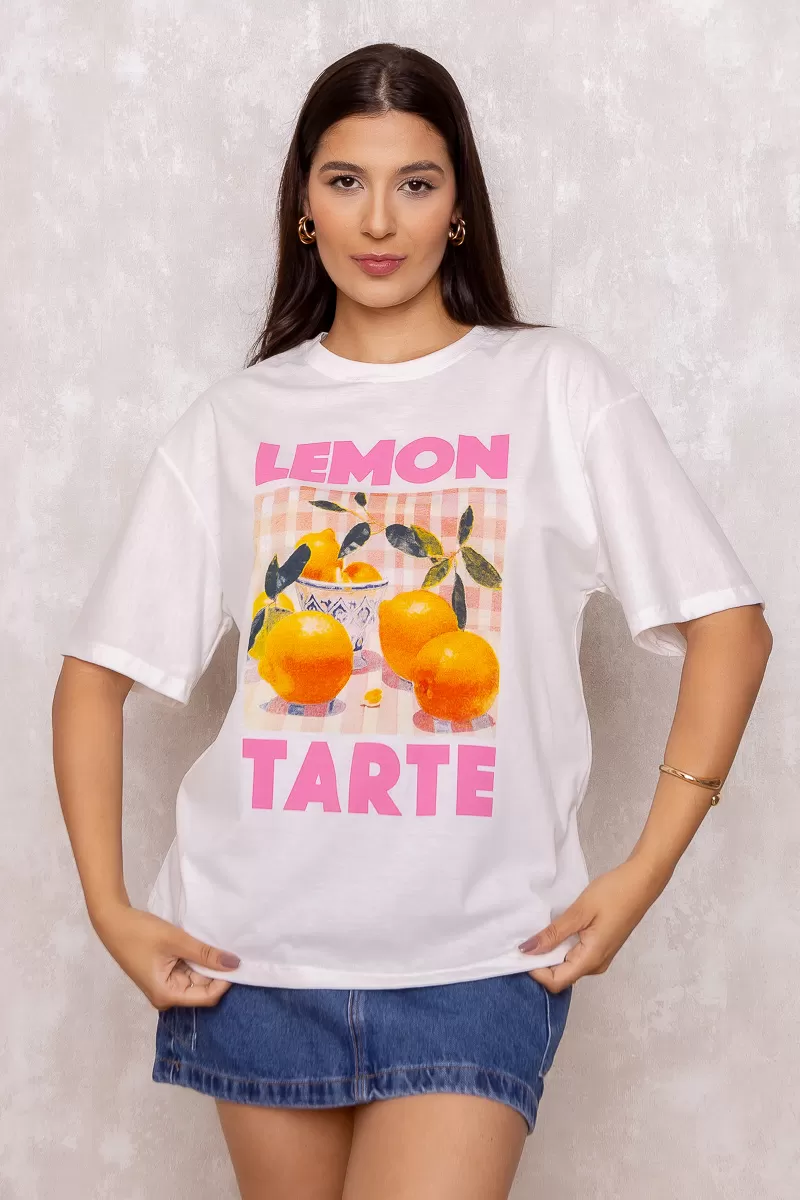 Dress Us - Lemon Tarte Off White Printed T-Shirt - D0002 Dress Us - Lemon Tarte Off White Printed T-Shirt - D0002