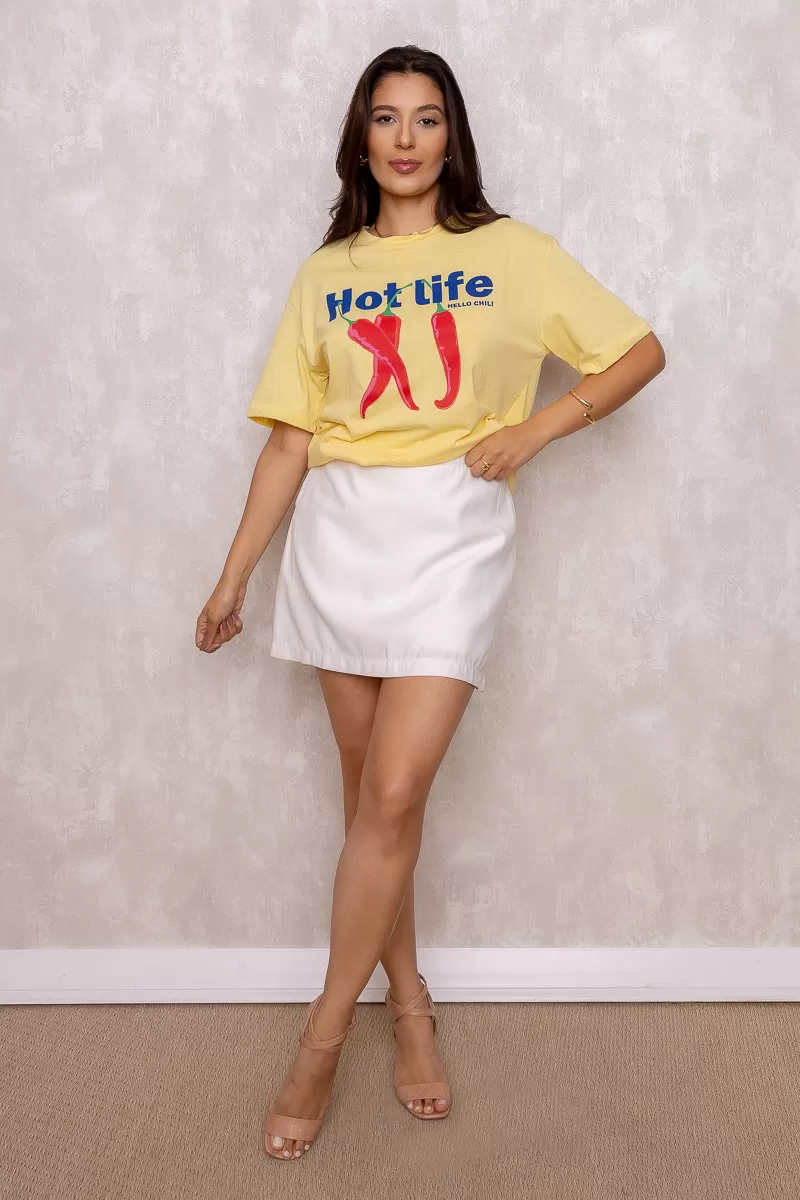 Dress Us - Hot Chilli Yellow Printed T-Shirt - D0004 Dress Us - Hot Chilli Yellow Printed T-Shirt - D0004