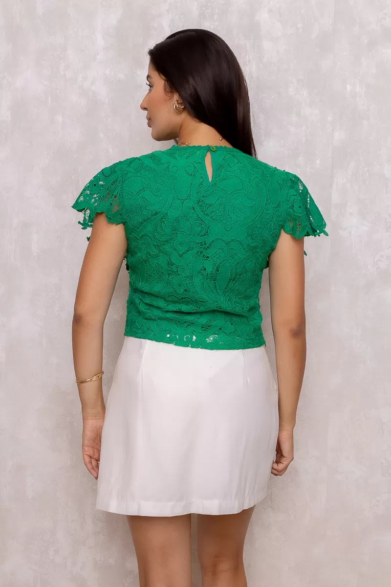 Dress Us - Olivia Green Lace Shirt - D0007VERDE Dress Us - Olivia Green Lace Shirt - D0007VERDE