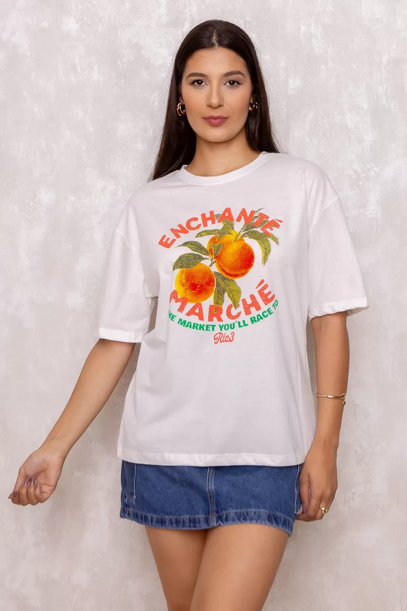Dress Us - Echanté Off White Printed T-Shirt - D0008