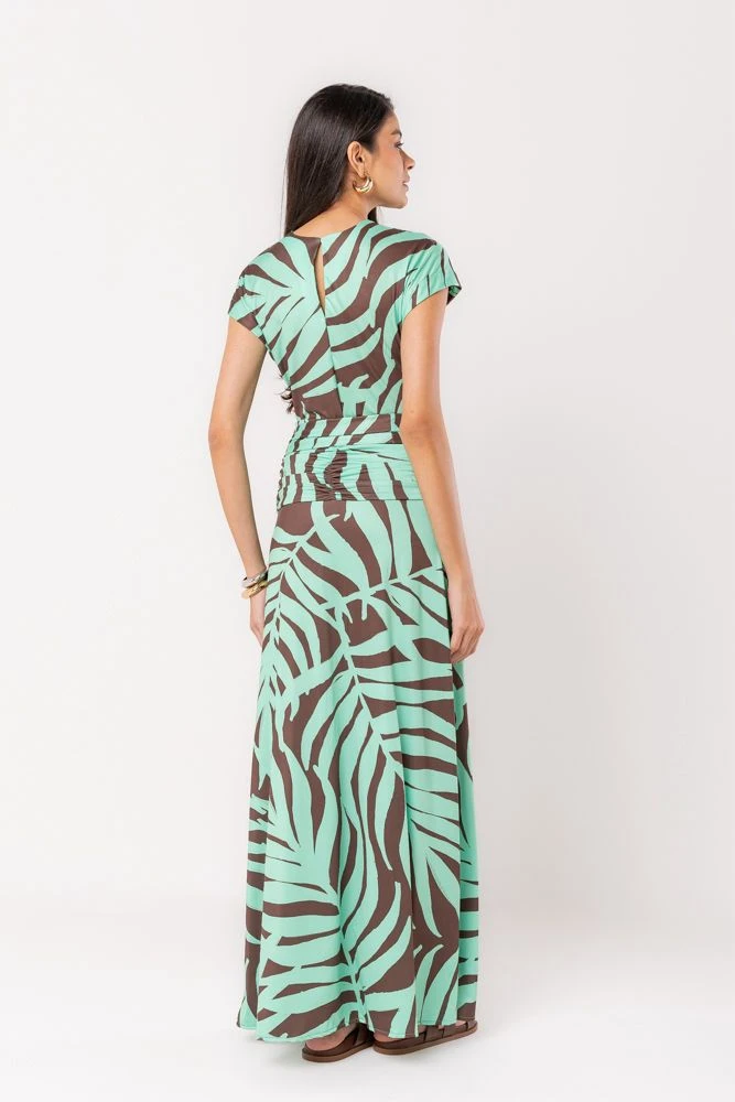 Hidrogênio - LONG GREEN RUFFLED DRESS - 20219009 Hidrogênio - LONG GREEN RUFFLED DRESS - 20219009