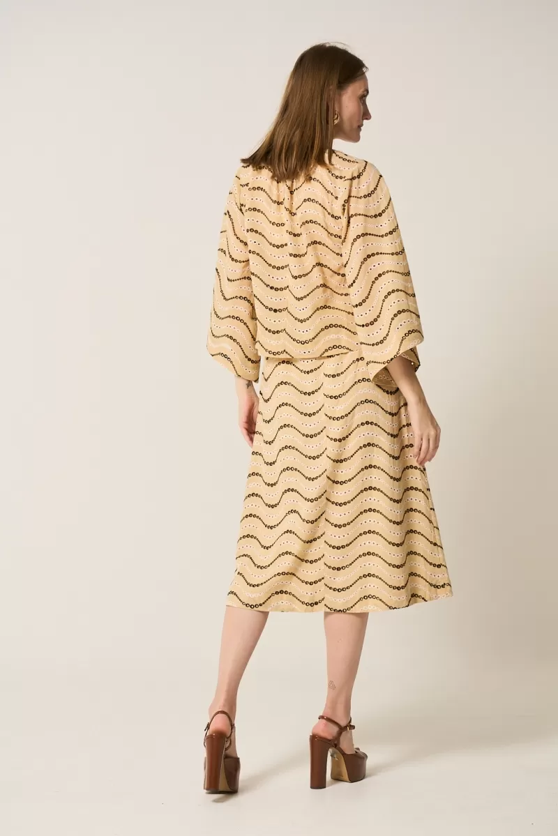 Hidrogênio - BEIGE EMBROIDERED LAISE DRESS - 20254003 Hidrogênio - BEIGE EMBROIDERED LAISE DRESS - 20254003