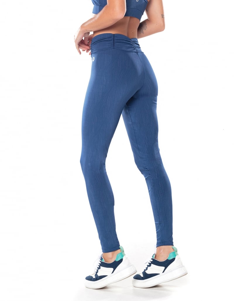 Vestem - Fru Fru Soleil Tropical Feathers Blue Jeans waistband legging - FS11.V25.E1288.V25