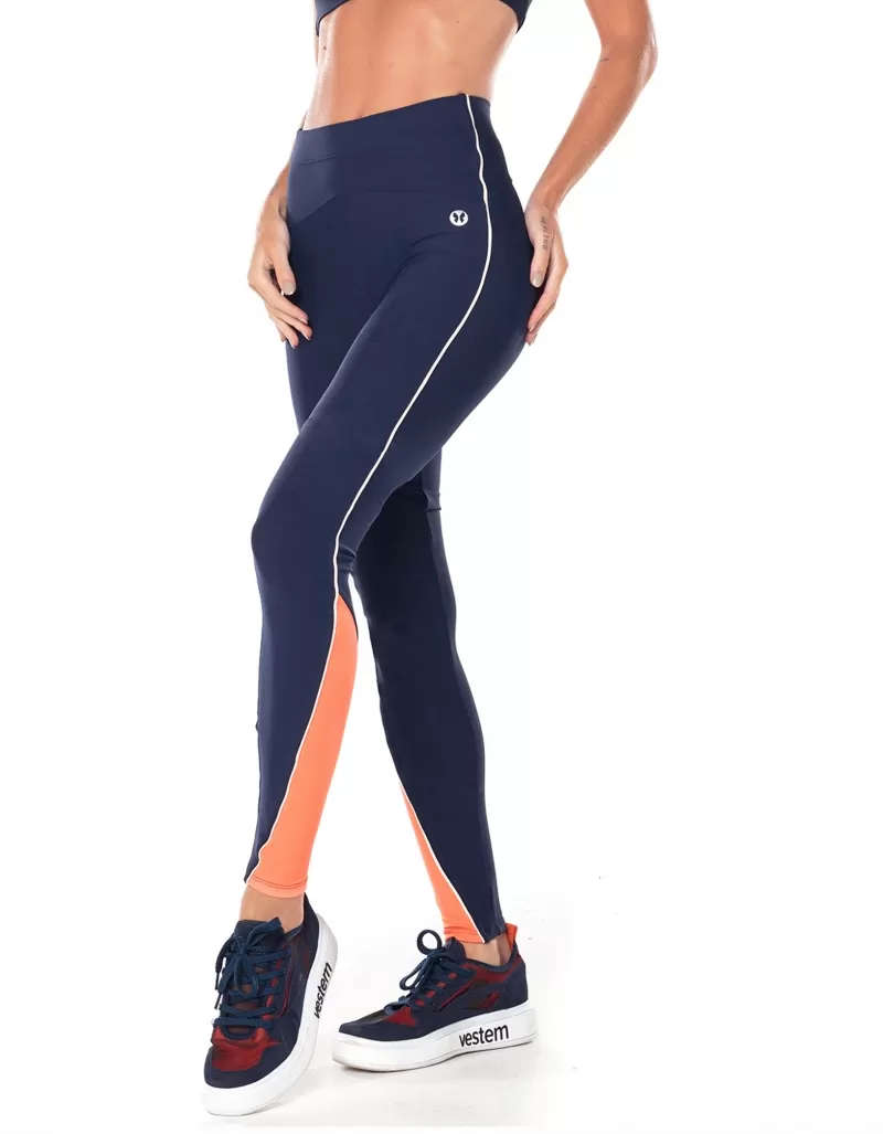 Vestem - Leggings with Astra Navy Blue Dark Stripe - FS1422.V25.C0173