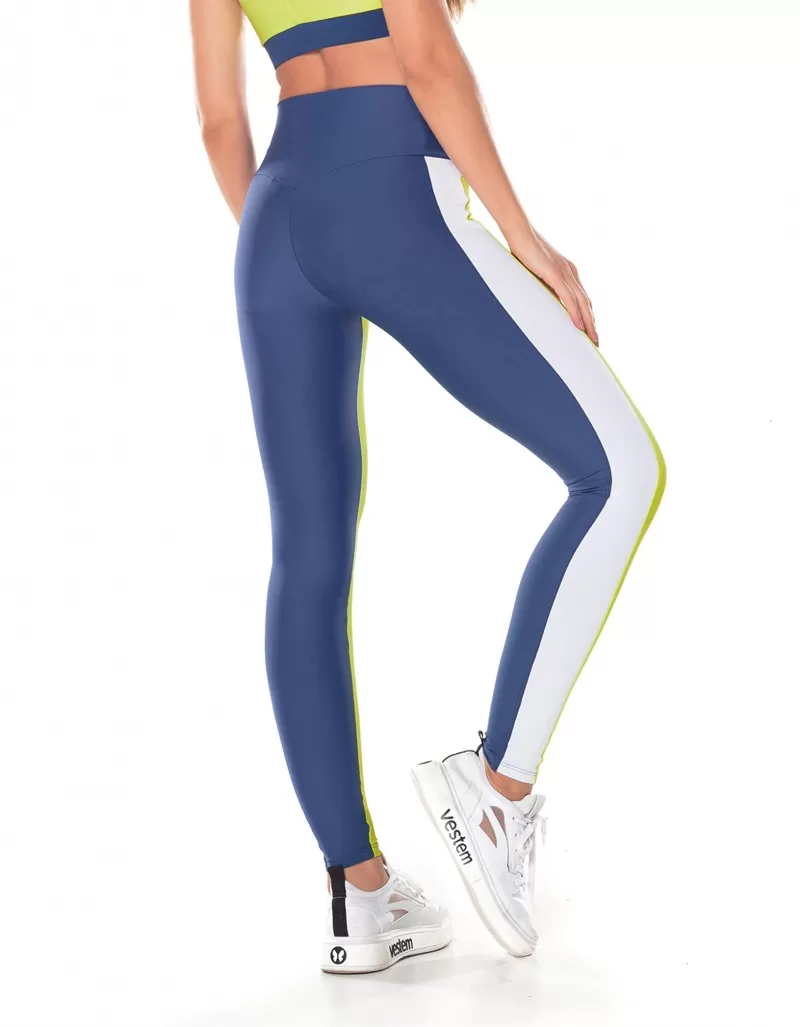 Vestem - Tricolor Leggings Sky Blue Neon Yellow - FS1440.V25.C0009 Vestem - Tricolor Leggings Sky Blue Neon Yellow - FS1440.V25.C0009